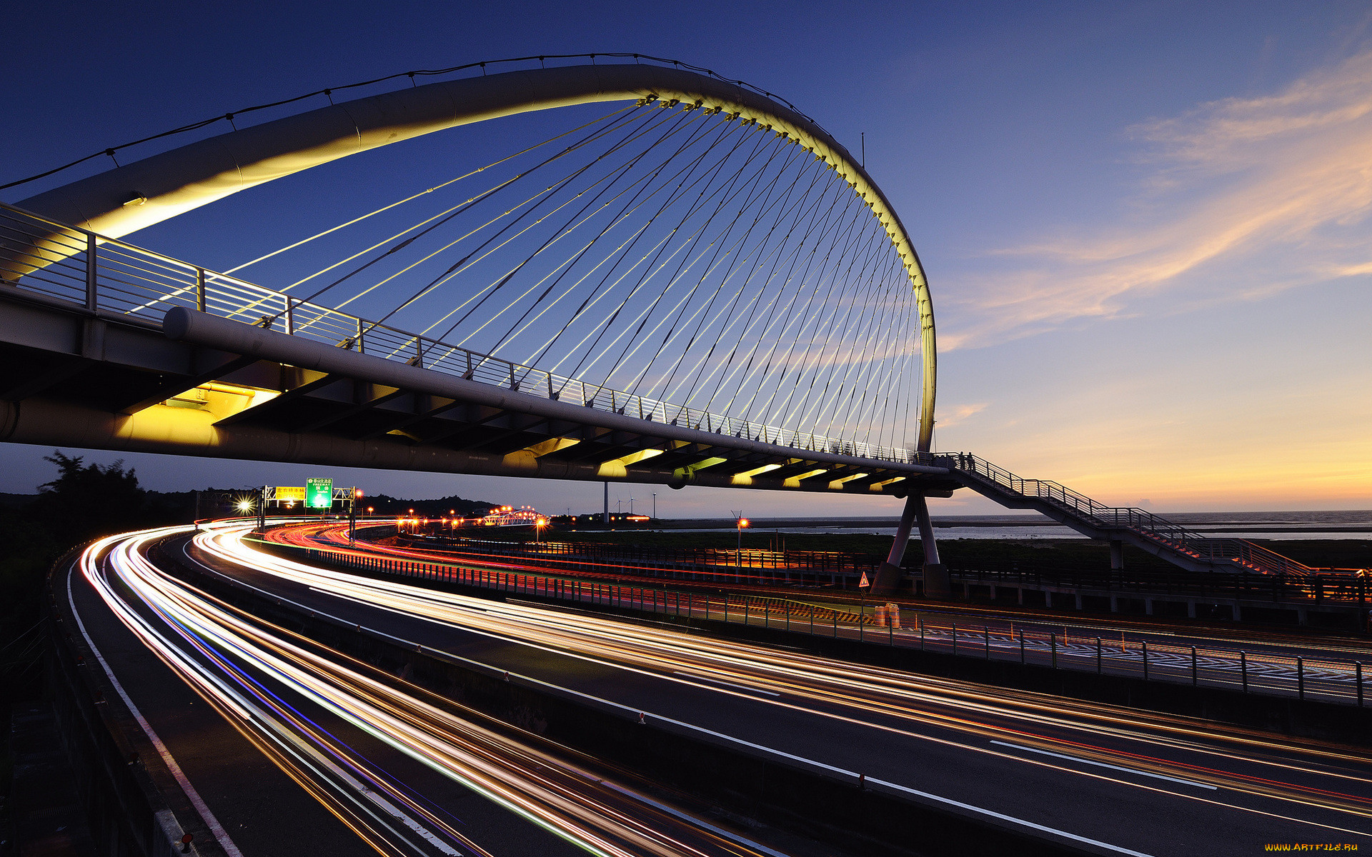 the harp bridge in hsiang-shan,  hsin-chu city,  taiwan, , - , , , , , , 